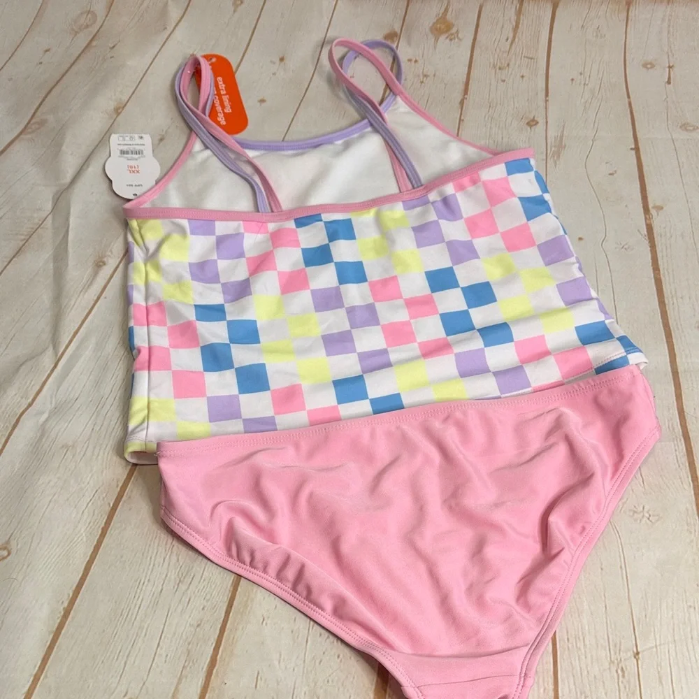 NWT Wonder Nation Pastel Checkered Kids Bikini